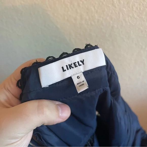 Revolve Likely Glencoe Fence Lace Sleeveless Dress Navy Black Mini Womens Size 6 - Picture 10 of 12